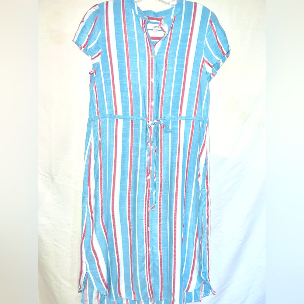 XXS Striped Summer Beach Shirtdress